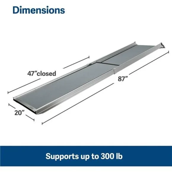 Deluxe Telescoping Pet Ramp, X-Large,47 in.-87 in.,Portable Lightweight Aluminum